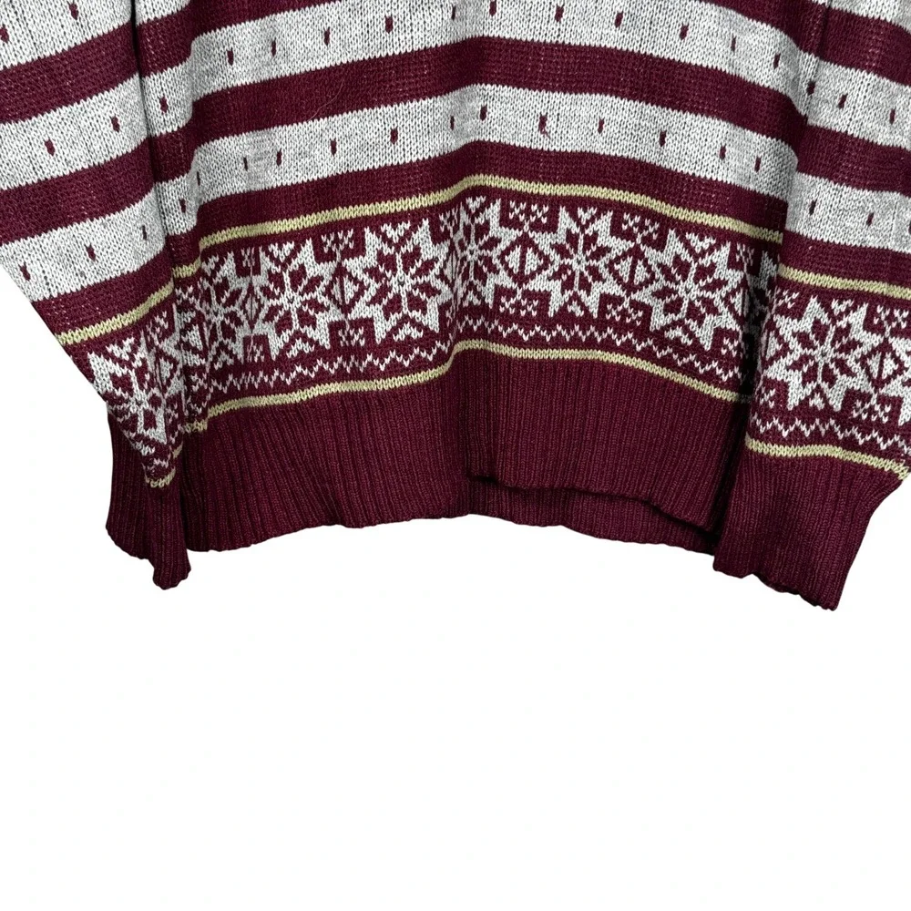 Vtg The‎ Mens Store Sears XL Snowflake Fair Isle Knit Sweater Pullover Holiday